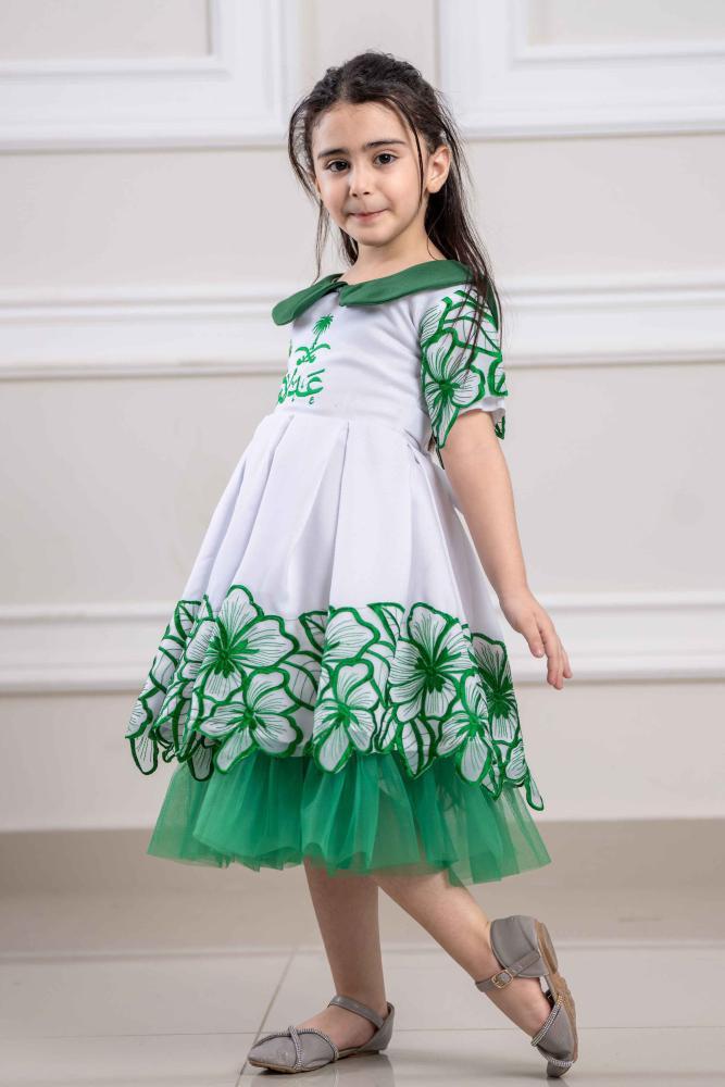 فستان اليوم الوطني ناعم بسيفين ونخلة